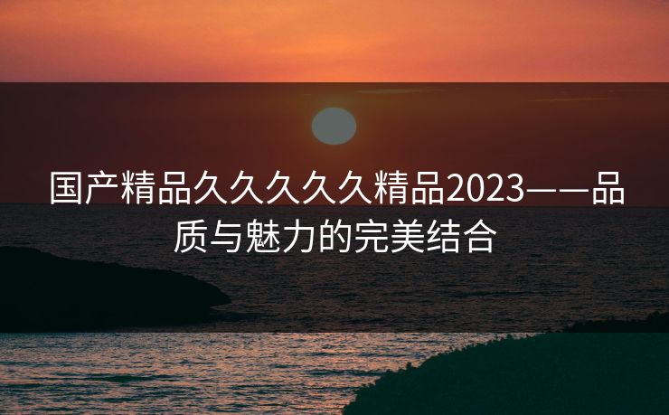 国产精品久久久久久精品2023——品质与魅力的完美结合