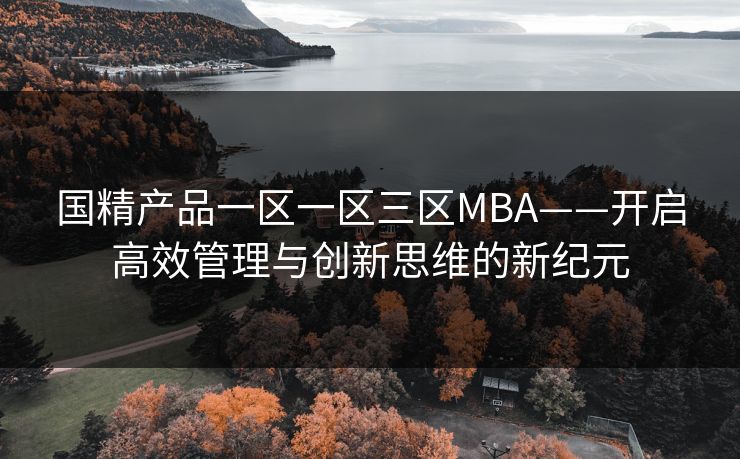 国精产品一区一区三区MBA——开启高效管理与创新思维的新纪元