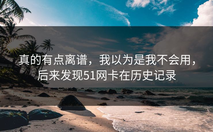 真的有点离谱，我以为是我不会用，后来发现51网卡在历史记录