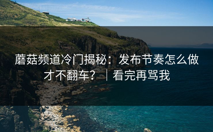 蘑菇频道冷门揭秘：发布节奏怎么做才不翻车？｜看完再骂我